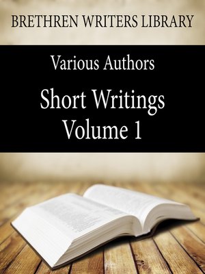 cover image of Short Writings Volume 1
